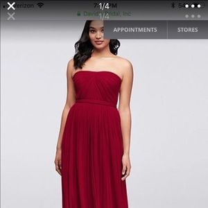 Wine color brides maid dress